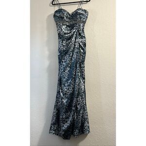 Tiffany Designs Beaded Long Satin Dress. Size 14 holiday cocktail mermaid